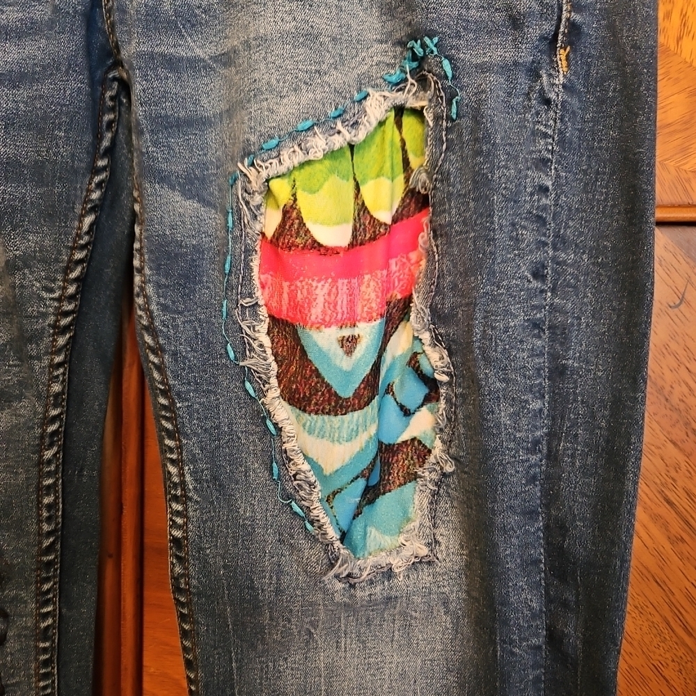 Desigual Colorful Patchwork Boyfriend Jeans - Picture 2 of 11